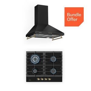 Klarstein Victoria 60 Duo Set plyn, Plynné varné dosky, Dymová kapucňa vyobraziť