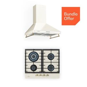 Klarstein Victoria 60 Duo Set plyn, Plynový varný panel, Dúchacia kapucňa vyobraziť