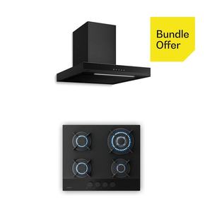 Klarstein Velaire plynová varná doska + Velaire komínový odsávač | Minimalistický & elegantný | 60 cm vyobraziť