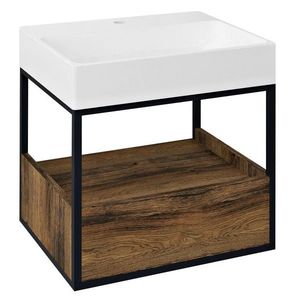 SAPHO - SKARA umývadlová skrinka 59x49, 5x46, 5cm, čierna mat/dub Collingwood CG002-1919 vyobraziť