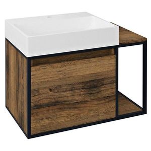 SAPHO - SKARA umývadlová skrinka 80x49, 5x46, 5cm, čierna mat/dub Collingwood CG003-1919 vyobraziť