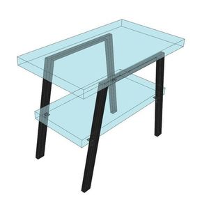 SAPHO - TWIGA oceľová podpera 100x67cm, čierna matná, 2ks VC453 vyobraziť