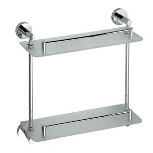 SAPHO - X-ROUND E sklenená polička dvojitá 400, chróm XR602 vyobraziť