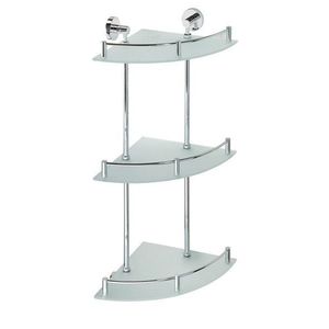SAPHO - X-ROUND E polička sklo roh trojitá s hrazdou, 270x660x355, chróm XR606 vyobraziť