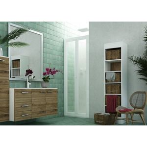 FORTE - Sprchová zástena DOMINO - Farba rámu zásteny - Plast biely, Rozmer A - 85, Smer zatváranie - Univerzálny Ľavé / Pravé, Výplň - Polystyrol 2, 2 mm (acrilico), Výška - 185 BSDOM90P vyobraziť