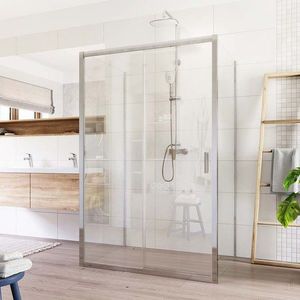 Mereo Sprchovací kút, Lima, obdĺžnik do priestoru U, zasúvací, 80x100x80 cm, chróm ALU, sklo Číre CK85713K vyobraziť