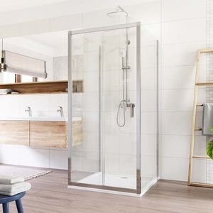 Mereo Sprchovací kút, Lima, štvorec do priestoru U, zasúvací, 100x100x100 cm, chróm ALU, sklo Číre CK85733K vyobraziť