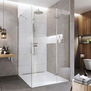 Mereo Sprchovací kút, Novea, obdĺžnik, pántový, 90x100 cm, chróm ALU, sklo Číre, dvere pravé a pevný diel CK10216ZP vyobraziť