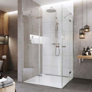 Mereo Sprchovací kút, Novea, obdĺžnik, pántový, 100x80 cm, chróm ALU, sklo Číre CK10314ZVR vyobraziť