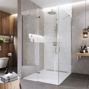 Mereo Sprchovací kút, Novea, štvorec, pántový, 100x100 cm, chróm ALU, sklo Číre, dvere ľavé a pevný diel CK10316ZL vyobraziť
