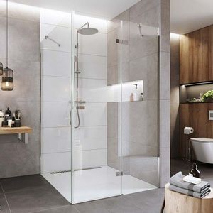 Mereo Sprchovací kút, Novea, štvorec, pántový, 100x100 cm, chróm ALU, sklo Číre, dvere pravé a pevný diel CK10316ZP vyobraziť