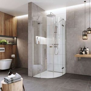 Mereo Sprchovací kút, Novea, štvrťkruh, R 550, pántový, 90x90 cm, chróm ALU, sklo Číre CK70101Z vyobraziť