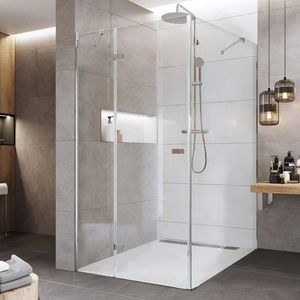 Mereo Sprchovací kút, Novea, obdĺžnik, pántový, 80x100 cm, chróm ALU, sklo Číre, dvere ľavé a pevný diel CK10116ZL vyobraziť