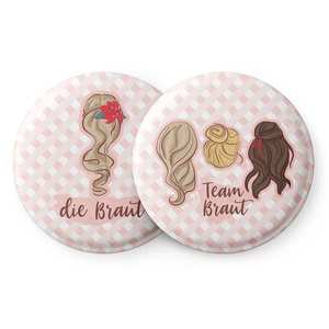 Spielehelden Odznaky Haare Dievčenská rozlúčka so slobodou 12 odznakov 5, 6 cm extra veľké Darček na dievčenskú rozlúčku so slobodou vyobraziť