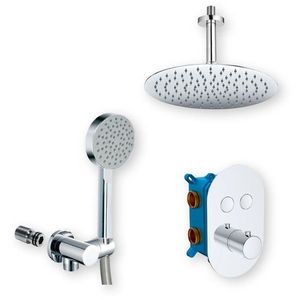 Mereo Sprchová sada s termostatickou podomietkovou tlačidlovou batériou - 2-cestná - oválny kryt CB60106TB4 vyobraziť