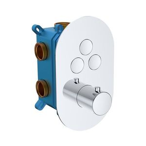 Mereo Termostatická podomietková tlačidlová batéria - 3-cestná - oválny kryt CB60157TB vyobraziť