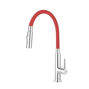 NOVASERVIS NOVASERVIS - Drezová stojanková batéria s červeným ramenom a sprškou 70730, 0CV vyobraziť