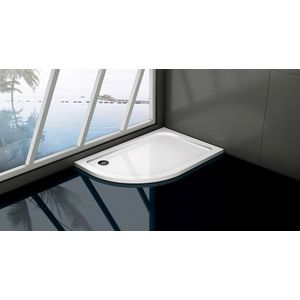 OLSEN SPA - Asymetrická štvrťkruhová mramorová sprchová vanička VENETS R550 - Rozmer A - 120, Rozmer B - 80, Spôsob prevedenia - Ľavé VANKASCTVR8012L vyobraziť