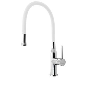 SAPHO SAPHO - SILI stojánkova drezová batéria, flexibilné ramienko, biala/chróm SR481 vyobraziť