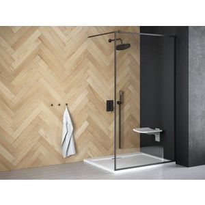 BESCO - Walk-in sprchovací kút TOCA - Farba rámu zásteny - Hliník čierny, Rozmer A - 90, Rozmer C - 190, Smer zatváranie - Univerzálny Ľavé / Pravé, Výplň - Číre bezpečnostné sklo - 8 mm BCTOCA90 vyobraziť