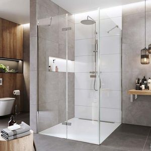Mereo Sprchovací kút, Novea, štvorec, pántový, 120x120 cm, chróm ALU, sklo Číre, dvere ľavé a pevný diel CK10417ZL vyobraziť