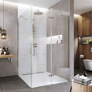 Mereo Sprchovací kút, Novea, štvorec, pántový, 120x120 cm, chróm ALU, sklo Číre, dvere pravé a pevný diel CK10417ZP vyobraziť