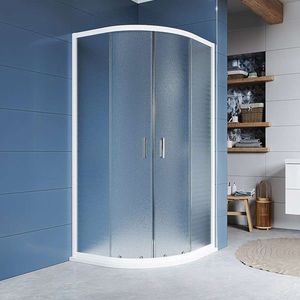 Mereo Sprchovací kút, Kora, štvrťkruh, R 550, zasúvací, 80x80 cm, biely ALU, sklo Grape CK35111Z vyobraziť