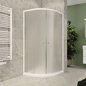 Mereo Sprchovací kút, Kora Lite, štvrťkruh, R 550, zasúvací, 90x90 cm, biely ALU, sklo Grape CK35121Z vyobraziť