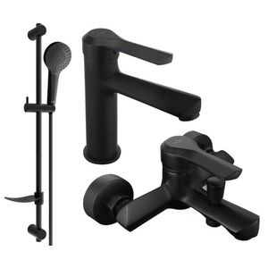 MEXEN/S - Saber DF05 Set umývadlovej a vaňovej batérie s príslušenstvom, čierna 72103DF05-70 vyobraziť