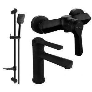 MEXEN/S - Saber DF62 Set umývadlové a sprchové batérie s príslušenstvom, čierna 72104DF62-70 vyobraziť