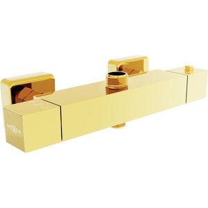MEXEN - CUBE termostatická sprchová batéria 3/4 "+ 1/2", zlatá 77250-50 vyobraziť