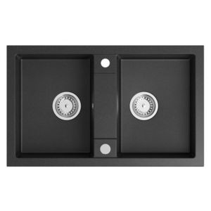 SAPHO SAPHO - Dvojdrez granitový, 78x48cm, čierny GR2224 vyobraziť