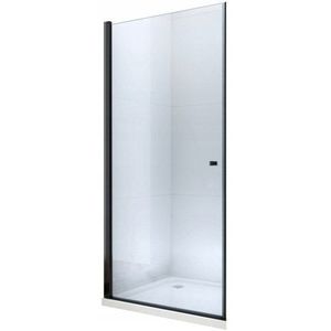 MEXEN - PRETORIA krídlové dvere 90x190 cm 6mm, čierne, transparent so stenovým profilom 852-090-000-70-00 vyobraziť