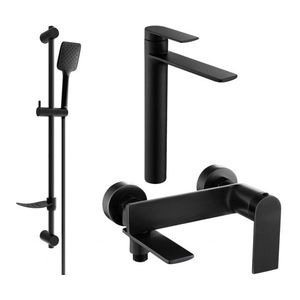 MEXEN/S - Zero SET umývadlová + vaňová batéria s príslušenstvom DF62, čierna 7113DF62-70 vyobraziť