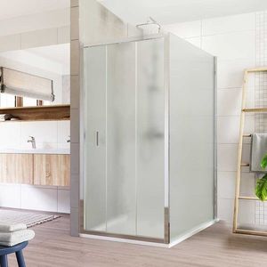 Mereo Sprchovací kút, Lima, obdĺžnik, trojdielne, zasúvací, 100x120 cm, chróm ALU, sklo Point CK87632K vyobraziť