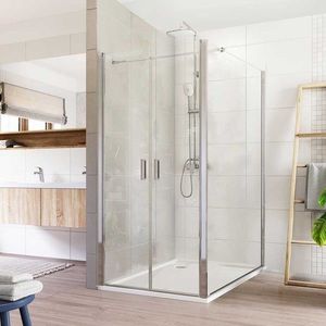 Mereo Sprchovací kút, Lima, obdĺžnik, dvojkrídlový, lietací, 110x120 cm, chróm ALU, sklo Číre CK88543K vyobraziť