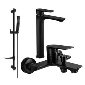 MEXEN/S - Alfa DF72 Set umývadlovej a vaňovej batérie s príslušenstvom, čierna 745713DF72-70 vyobraziť