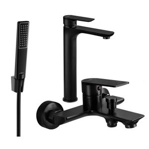 MEXEN/S - Alfa R72 Set umývadlovej a vaňovej batérie s príslušenstvom, čierna 745713R72-70 vyobraziť