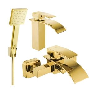 MEXEN/S - Aries R45 Set umývadlovej a vaňovej batérie s príslušenstvom, zlato 744803R45-50 vyobraziť