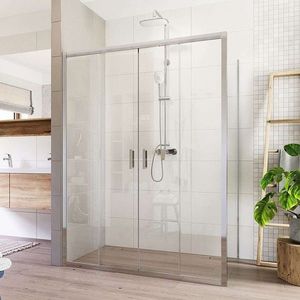 Mereo Sprchový kout, Lima, obdélník, čtyřdílné, zasunovací, 150x100 cm, chrom ALU, sklo Čiré CK89433K vyobraziť