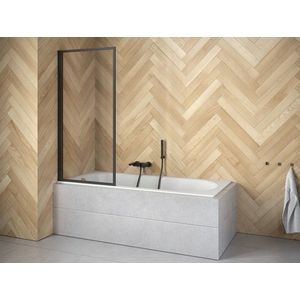 BESCO - Vaňová zástena ENZO - FARBA rámu - Čierna matná, Rozmer A - 70 cm, Smer zatvárania - Univerzálny Ľavé / Pravé, Výplň - Číre bezpečnostné sklo - 4 mm BCENZO70BC vyobraziť