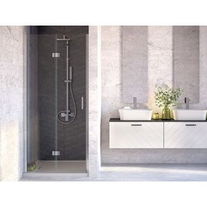 BESCO - Bezrámové sprchové dvere EXO-H - FARBA rámu - Chróm / Leštený hliník (ALU), Pevná stena - Bez pevnej steny, Rozmer A - 90, Rozmer C - 190, Smer zatvárania - Univerzálne Ľavé / Pravé, Výplň - Číre bezpečnostné sklo - 6 mm BCEXOH90CC vyobraziť