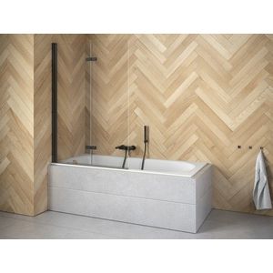 BESCO - Vaňová zástena LUMIX BLACK - FARBA rámu - Čierna matná, Rozmer A - 100 cm, Smer zatvárania - Univerzálny Ľavé / Pravé, Výplň - Číre bezpečnostné sklo - 6 mm BCLUMBL100BC vyobraziť