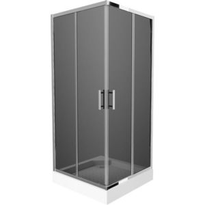 MEXEN/S - Rio štvorcový sprchovací kút 90 x 90, grafit, chróm + vanička Rio 860-090-090-01-40-4510 vyobraziť