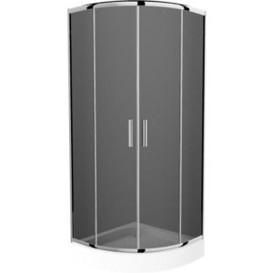MEXEN/S - Rio štvrťkruhový sprchovací kút 80 x 80, grafit, chróm + vanička Rio 863-080-080-01-40-4710 vyobraziť