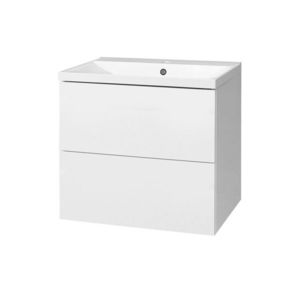 Mereo Aira, kúpeľňová skrinka s umývadlom z liateho mramoru 61 cm, biela CN710M vyobraziť