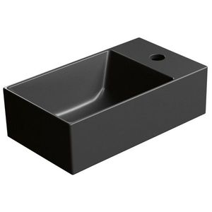GSI - KUBE X keramické umývadlo 40x23cm, pravé/ľavé, čierna mat 9484126 vyobraziť