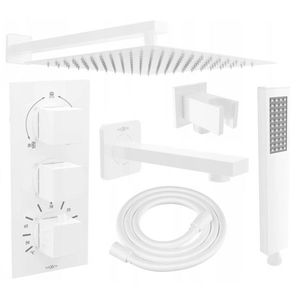 MEXEN/S - Cube DR02 podomietkový vaňový SET s vytokovou hubicou + slim sprcha 30, biela 77503DR0230-20 vyobraziť