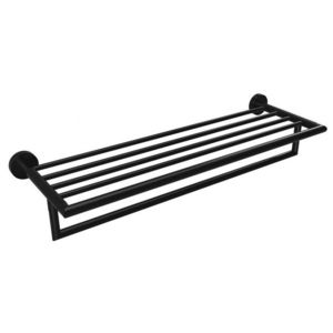 SAPHO - X-ROUND BLACK polička na uteráky s hrazdou 500, čierna mat XR421B vyobraziť