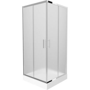 MEXEN/S - Rio štvorcový sprchovací kút 90 x 90, mráz, chróm + vanička so sifónom Rio, biela 860-090-090-01-30-4510 vyobraziť